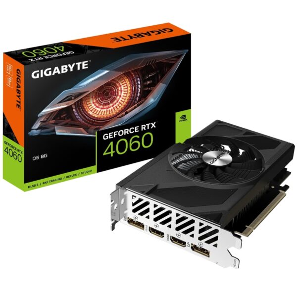 Gigabyte NVIDIA GeForce RTX 4060 D6 8GB GDDR6 Graphics Card,  3072 CUDA Cores, 2460 MHz Core Clock, Single Fan, 2x DisplayPorts / 2x HDMI Ports