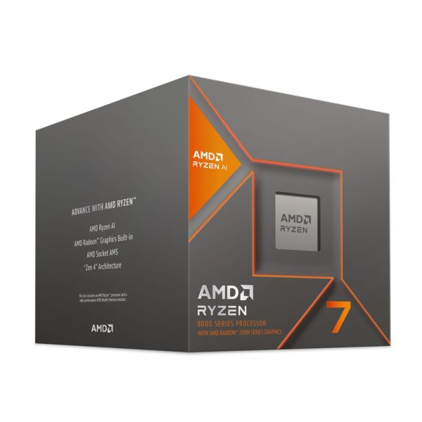 AMD Ryzen 7 8700G 4.2GHz 8 Core AM5 Processor, 16 Threads, 4.2 up to 5.1GHz Boost, 24MB Cache, 65W,  with Wraith Spire Cooler, Radeon Graphics