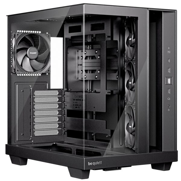 be quiet! Light Base 500 BGW83 Mid-Tower Case, Tempered Glass, 4x 120mm PWM Fans, High-Airflow ATX Case, USB-C, 360mm Radiator Support, Vertical GPU Mount, Black