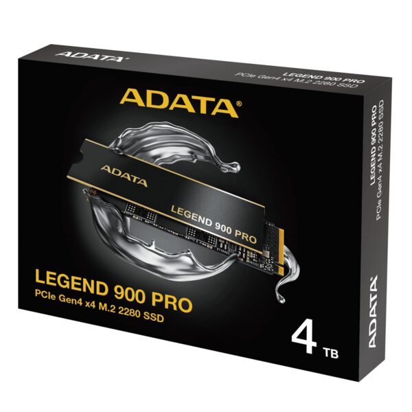 Adata Legend (SLEG-900P-4TCS) 900 PRO PCIe Gen4 x4 M.2 2280 Solid State Drive,  R/W speed up to 7,400/6,500 MB/s, 5-year limited warranty
