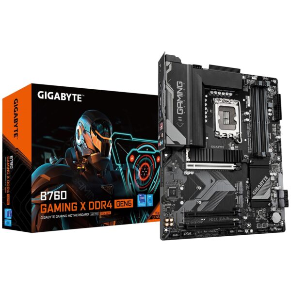 Gigabyte B760 GAMING X DDR4 GEN5 Intel 1700 Socket Motherboard, ATX, 4x DDR4 Slots, 3x M.2 Sockets, Fitted I/O Shield, 2.5GbE LAN, 1x DisplayPort / 1x HDMI Port