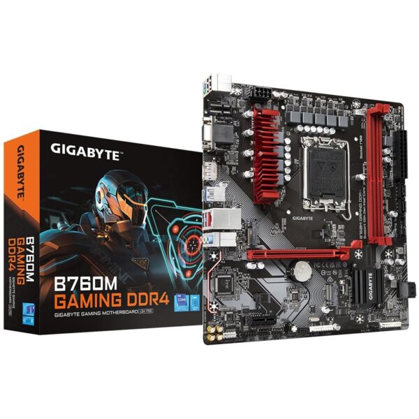 Gigabyte B760M GAMING DDR4 Intel 1700 Socket Motherboard, Micro-ATX, 2x DDR4 Slots, 2x M.2 Sockets, 2.5GbE LAN, 1x D-Sub / 1x DisplayPort / 1x HDMI Port