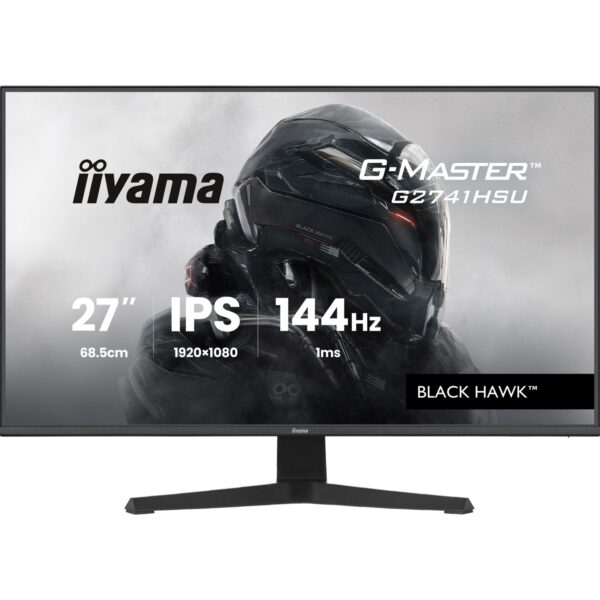 iiyama G-Master Black Hawk gaming monitor G2741HSU-B1 27 Black, IPS, Ultra Slim Bezel, Full HD, 144Hz, 1ms, FreeSync, HDMI, Display Port, USB Hub
