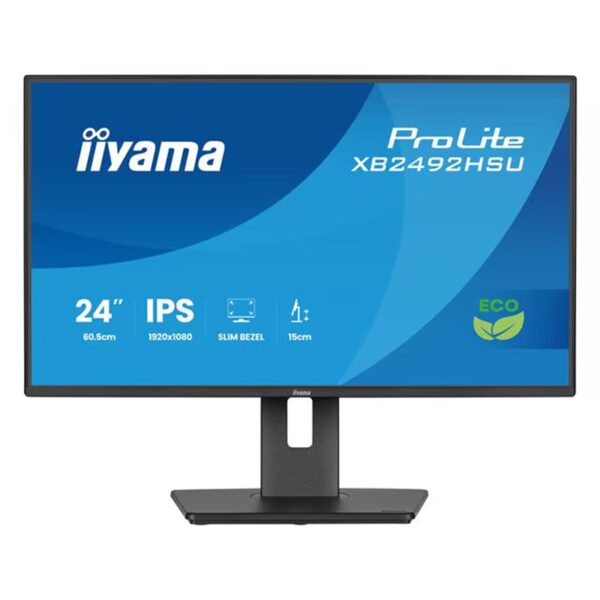 Iiyama ProLite 24-Inch 120Hz Full HD IPS Height Adjustable Monitor with Slim Bezel, HDMI, DisplayPort & USB Hub