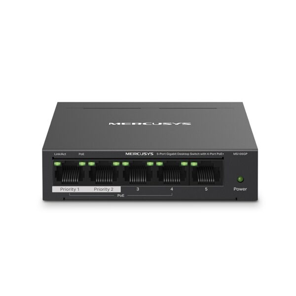Mercusys MS105GP 5-Port Gigabit Desktop Switch with  4-Port PoE+