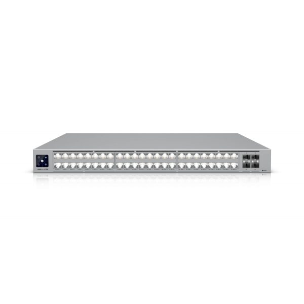 Ubiquiti (USW-Pro-XG-48) Professional-grade, 48-port Layer 3 Etherlighting switch with (32) 10 GbE, (16) 2.5 GbE, and (4) 25G SFP28 ports.