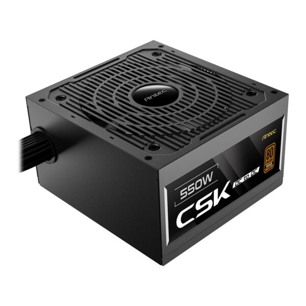 Antec CSK550DC 550W Power Supply, 80 Plus Bronze Certified, ATX 12V 2.52, Non-Modular, DC-to-DC, Flat Black Cables, 120mm Quiet Fan, UK Plug