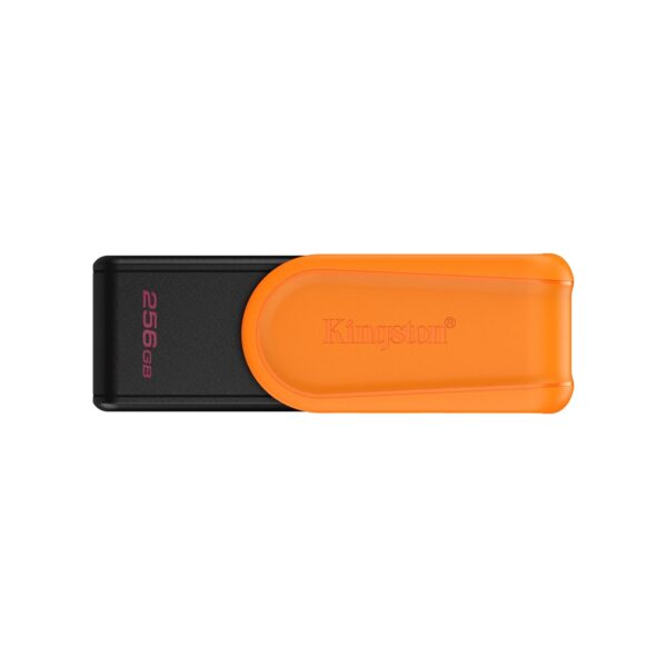 Kingston DataTraveler Exodia S DTXS/256GB USB Flash Drive, 256GB, USB 3.2, Black/Orange, Swivel Cap Design