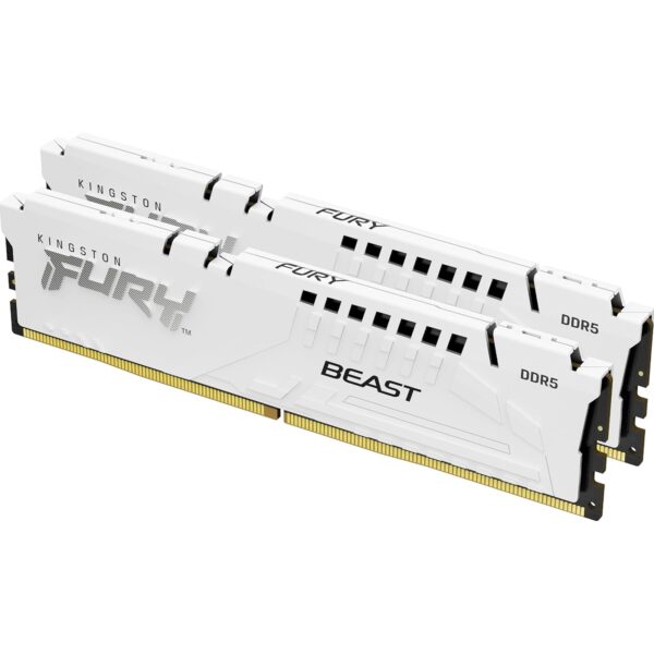 Kingston FURY Beast KF564C32BWEK2-64 64GB (2x 32GB) DIMM System Memory, 6400MHz, DDR5, CL32, White, Intel XMP, AMD EXPO