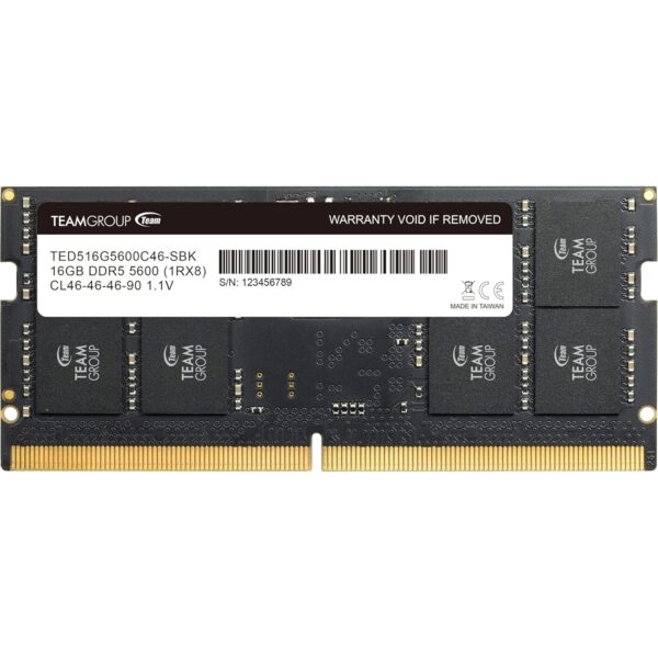 Team Elite TED516G5600C46A-S01 16GB (1x 16GB) SODIMM System Memory, 5600MHz, DDR5, CL46