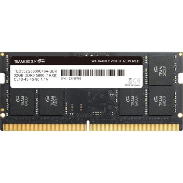 Team Elite TED532G5600C46A-S01 32GB (1x 32GB) SODIMM System Memory, 5600MHz, DDR5, CL46