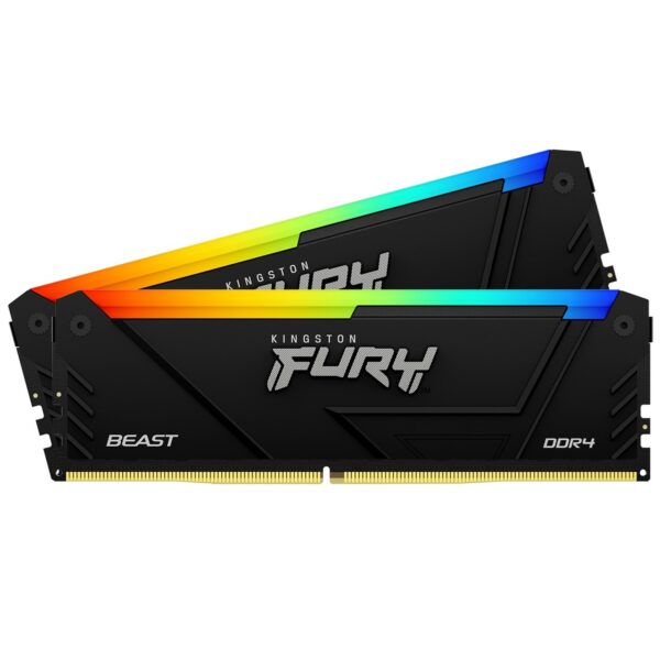Kingston FURY Beast KF436C18BB2AK2/64 64GB (2x 32GB) DIMM System Memory, 3600MHz, DDR4, CL18, Black, RGB, Intel XMP